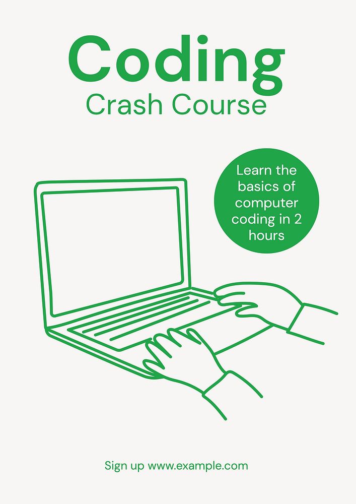 Coding crash course poster template