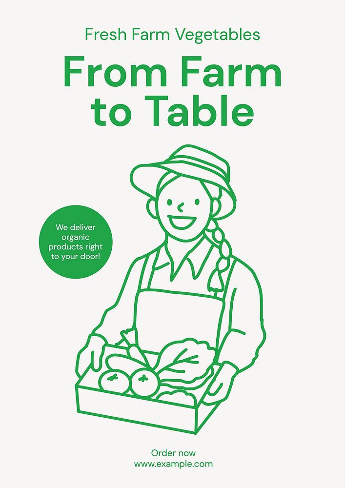 Organic food poster template