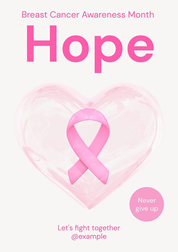 Hope & fight cancer  poster template