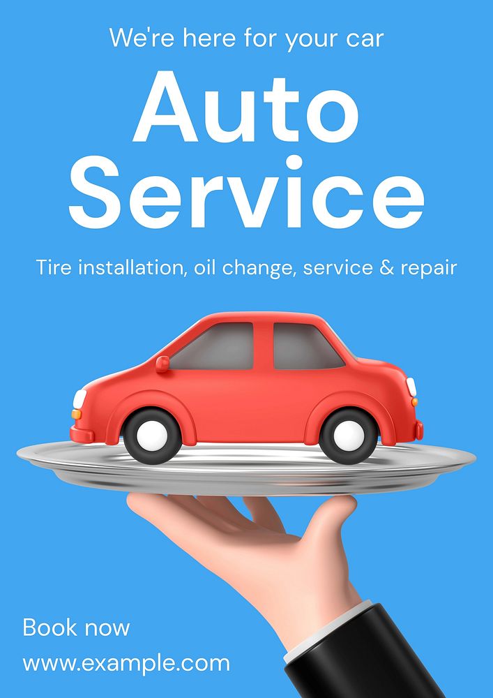 Auto service editable poster template