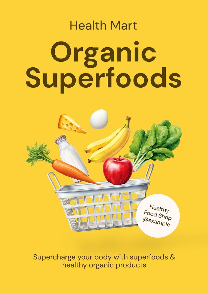 Organic superfoods   poster template