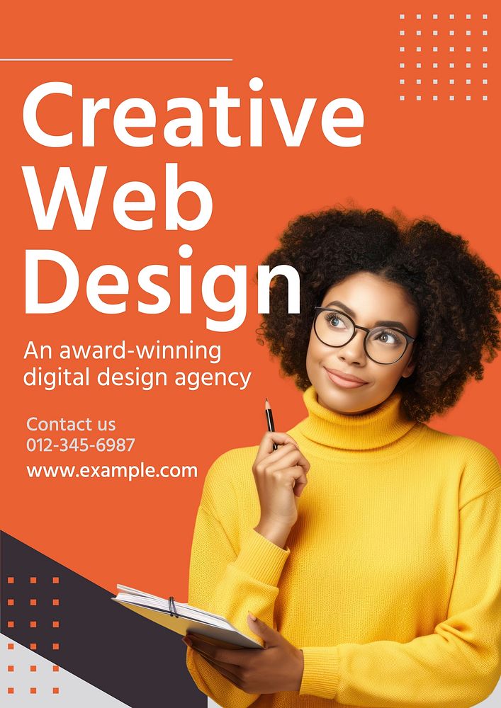 Creative web design poster template