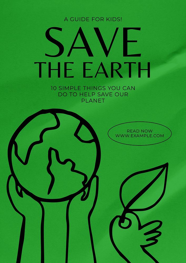 Save the earth poster template