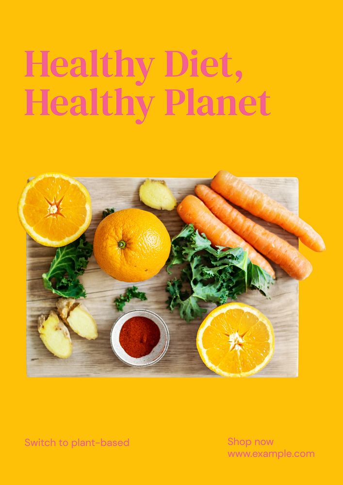 Plant based diet poster template