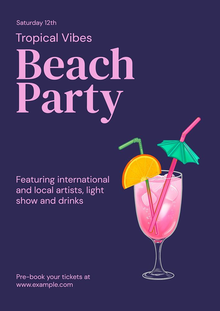 Beach party   poster template