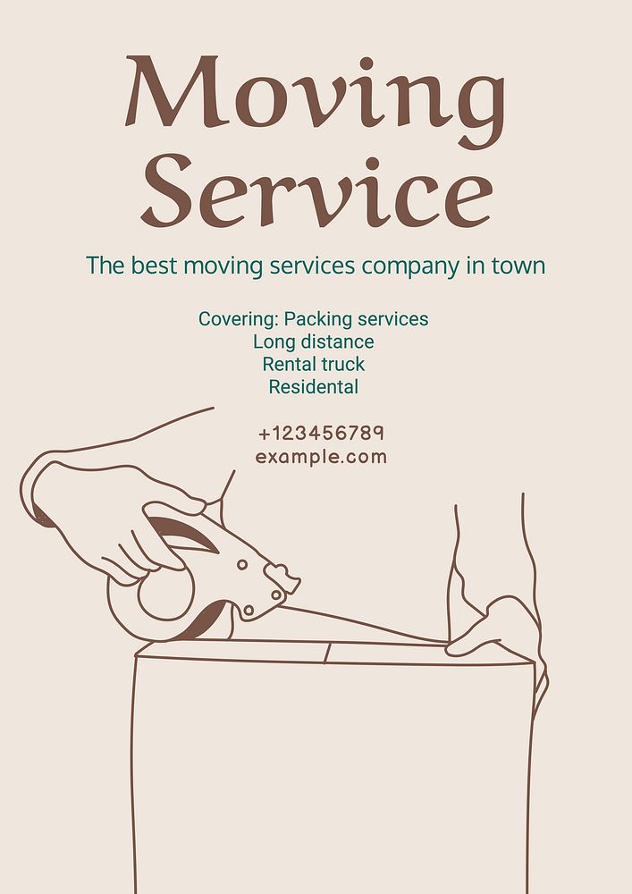 Moving services company poster template