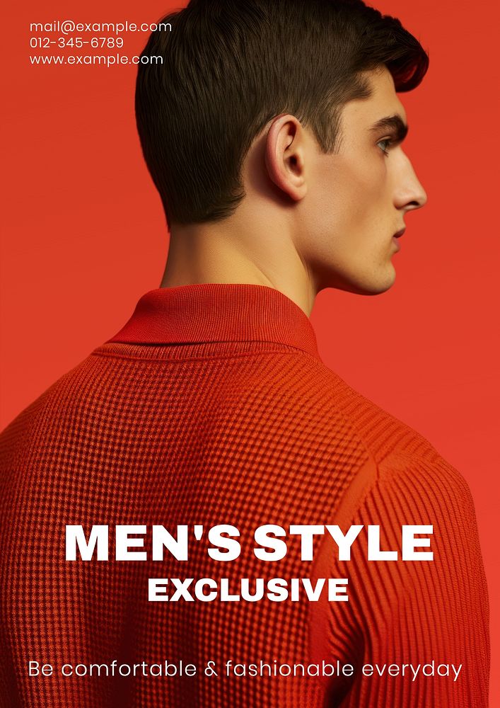 Men's fashion   poster template