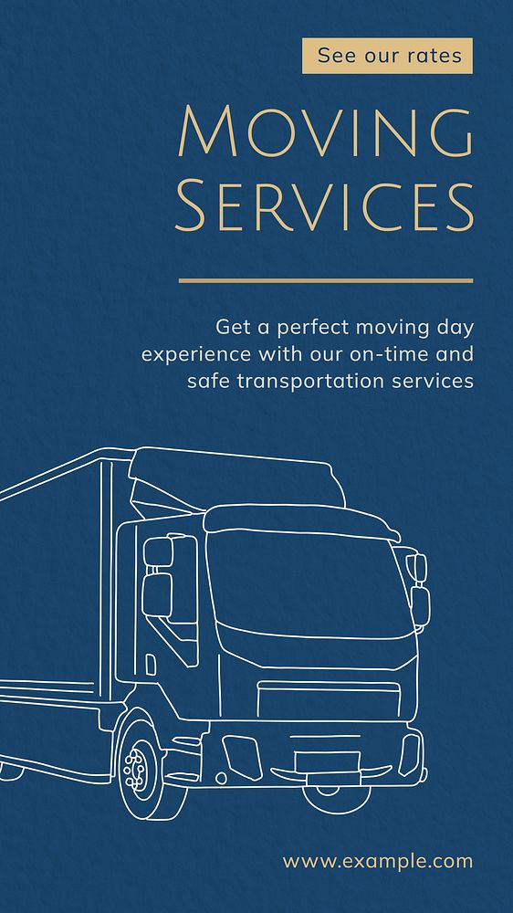 Moving truck Facebook story template