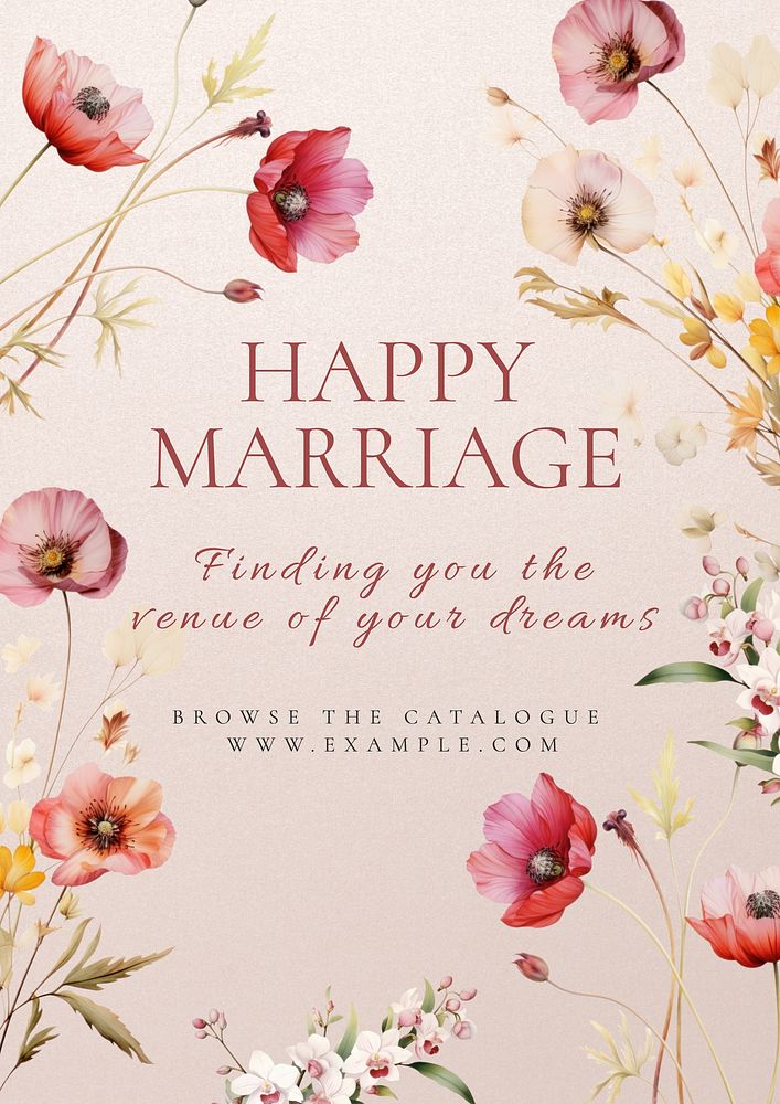 Marriage venue  poster template