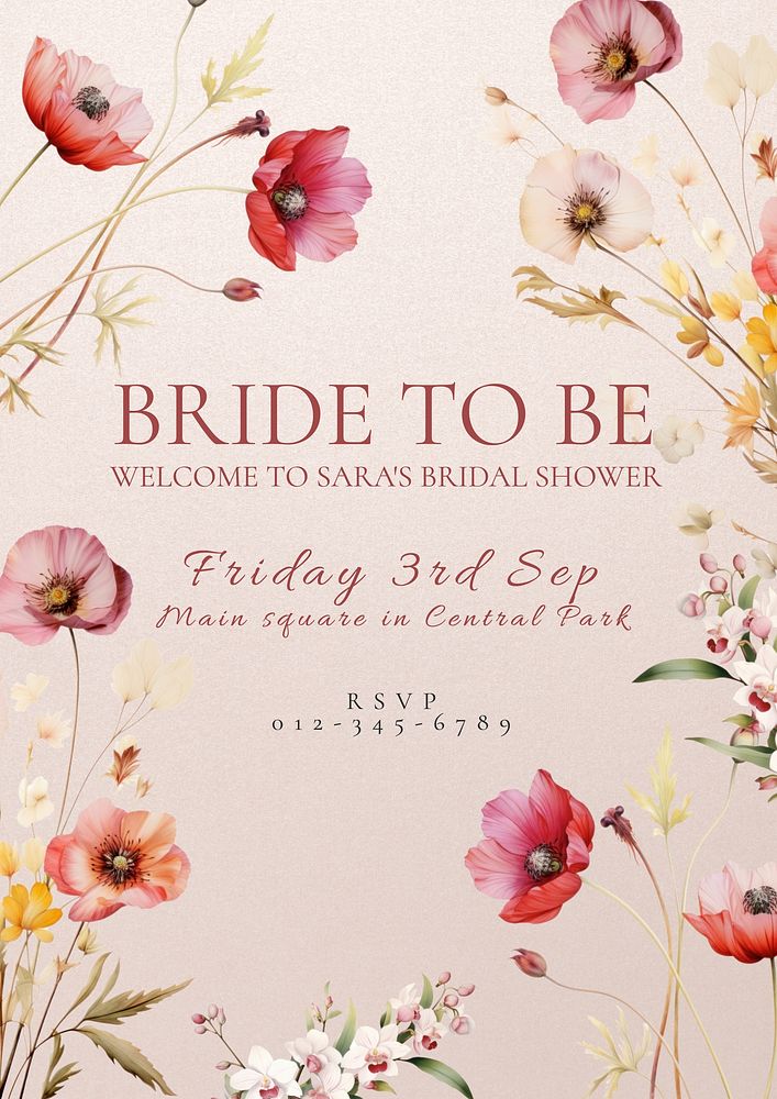 Bride to be  poster template