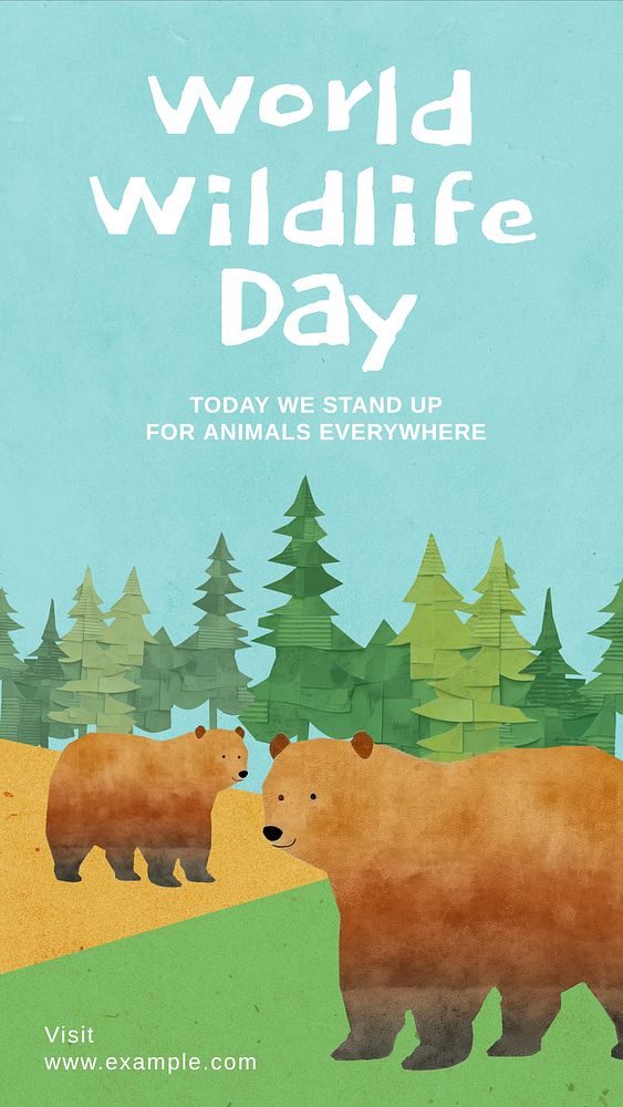 World wildlife day Facebook story template