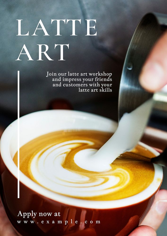 Latte art poster template