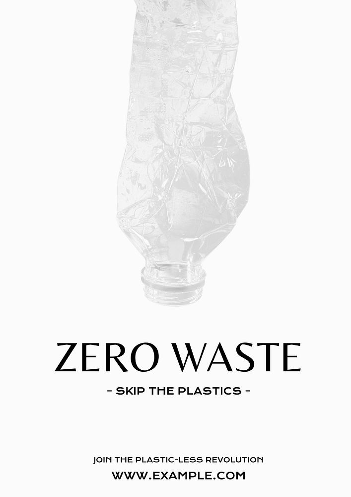 Zero waste living   poster template