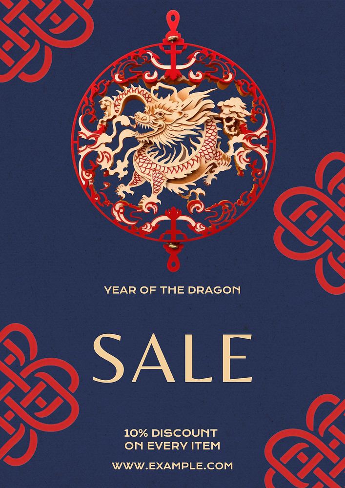 Chinese New Year sale poster template