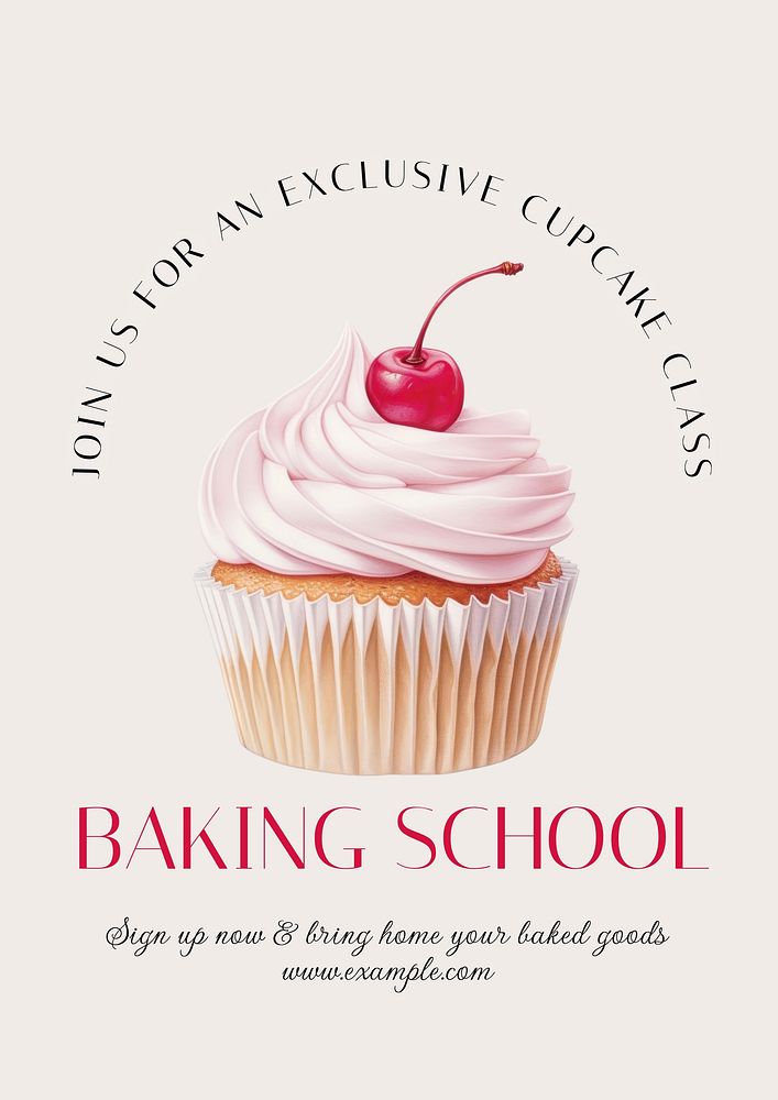 Baking school   poster template