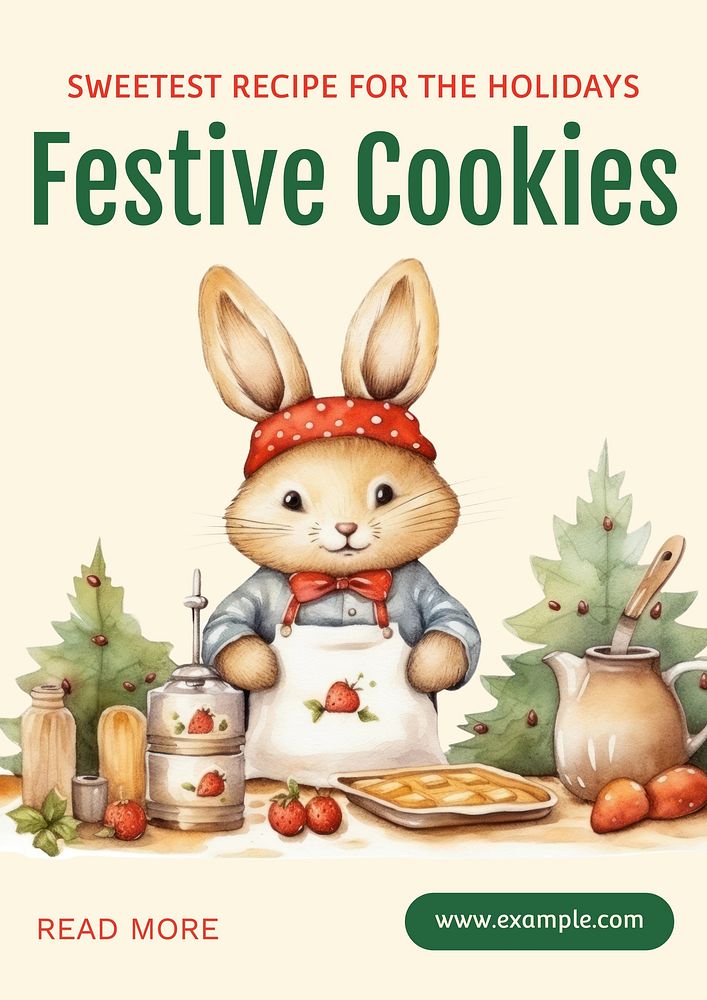 Holiday recipes poster template  