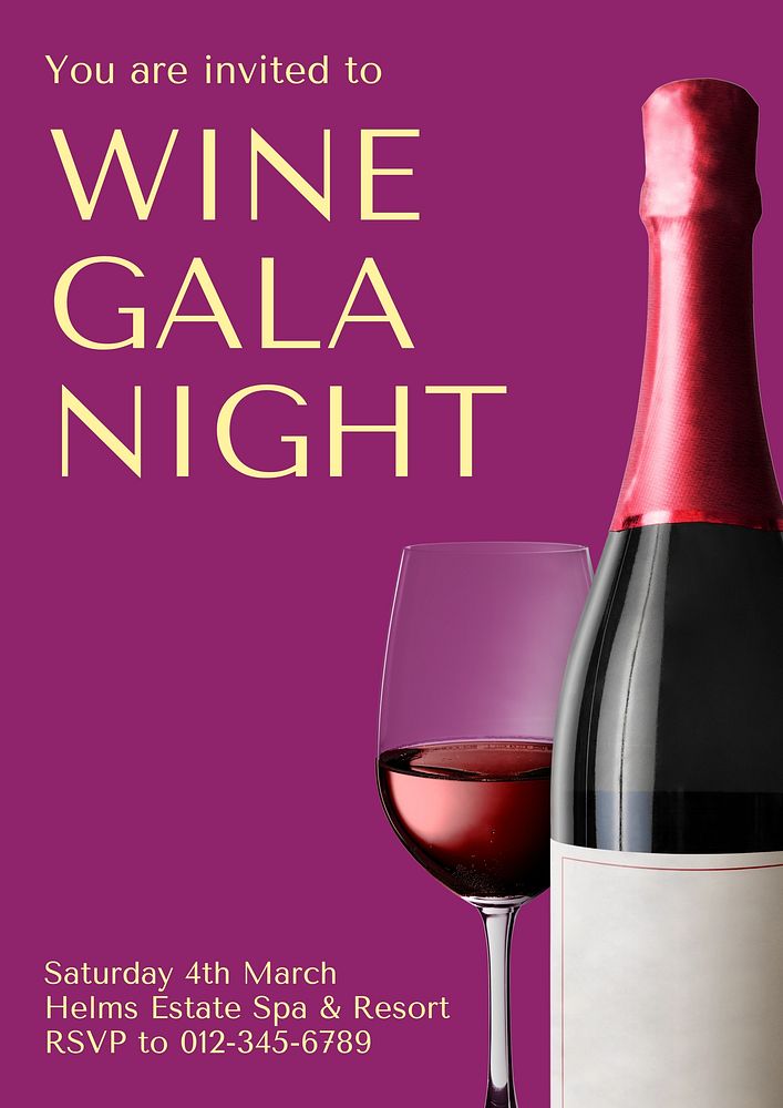 Wine gala night poster template