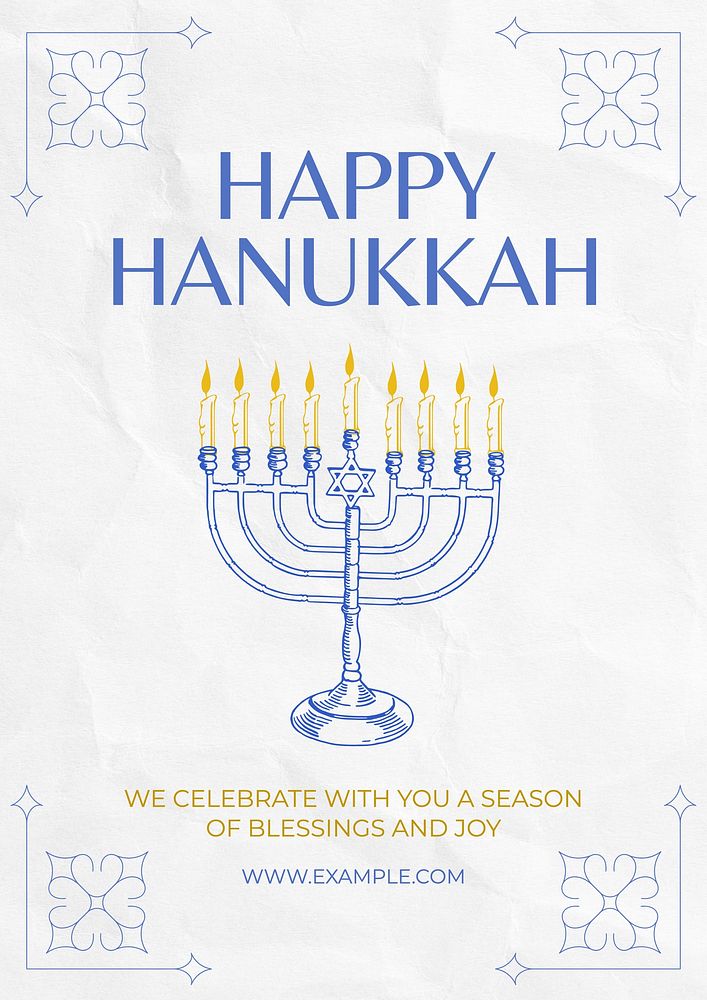 Happy Hanukkah poster template and design