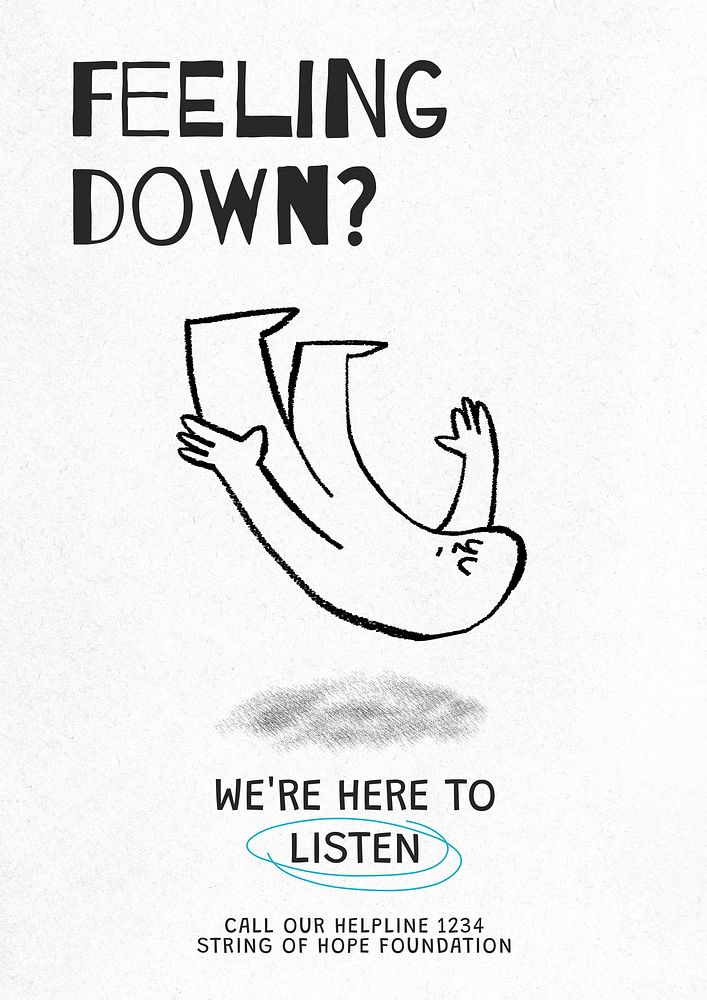 Feeling down   poster template