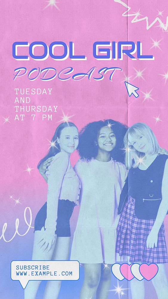 Cool girl podcast   Facebook story template