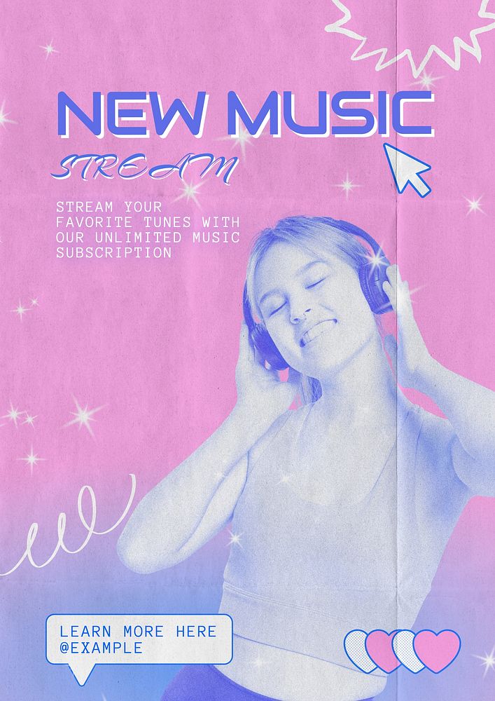Music stream   poster template