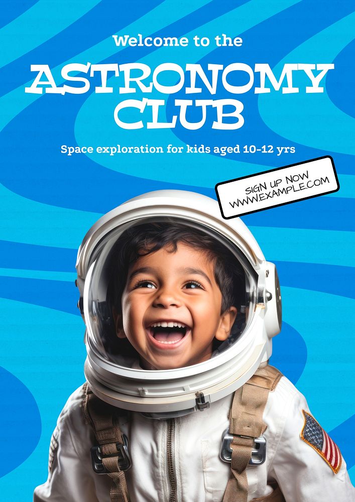 Astronomy club poster template, editable text and design