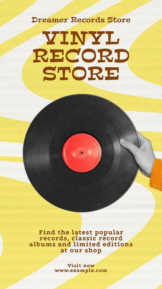 Vinyl record store Instagram story template