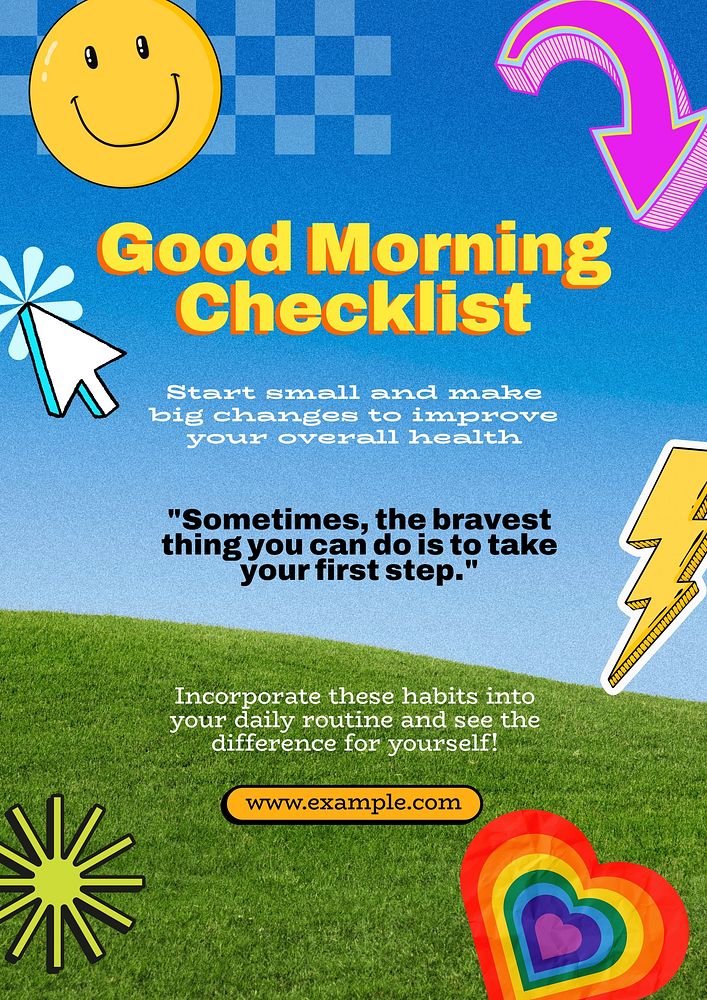 Morning checklist   poster template