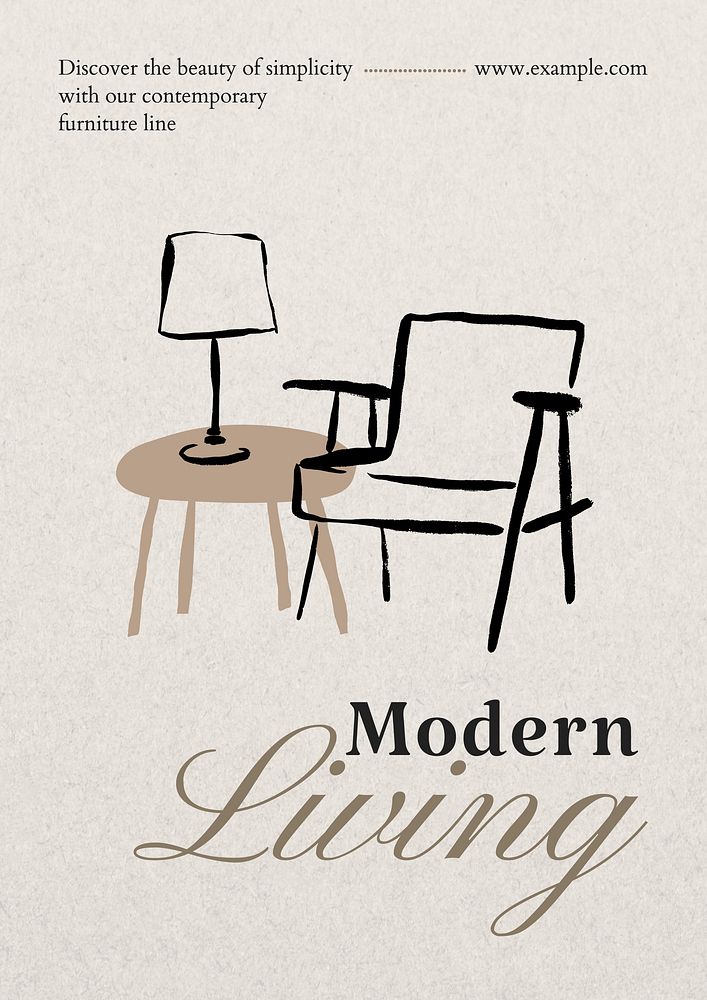 Modern living   poster template