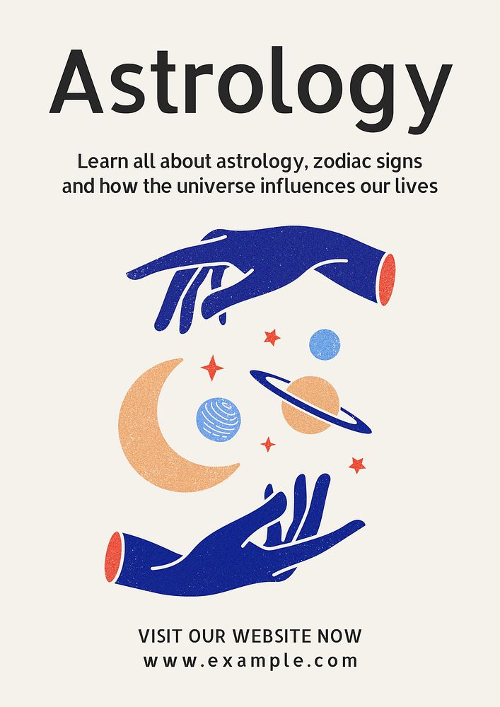 Astrology poster template, editable text and design