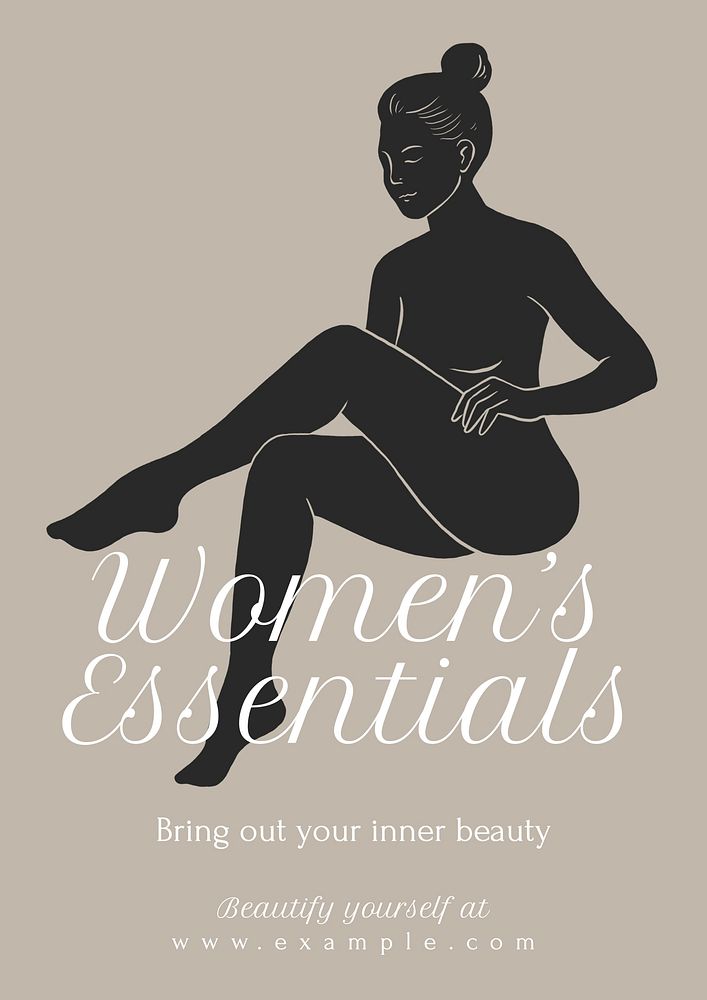 Women&rsquo;s essentials poster template, editable text and design