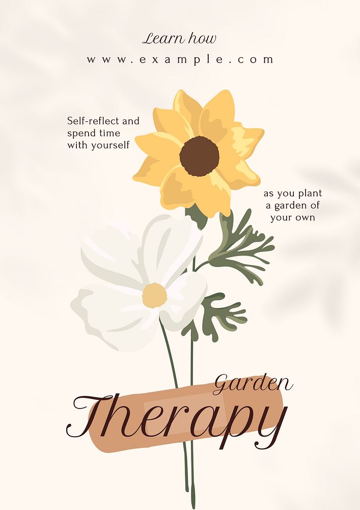 Garden therapy poster template