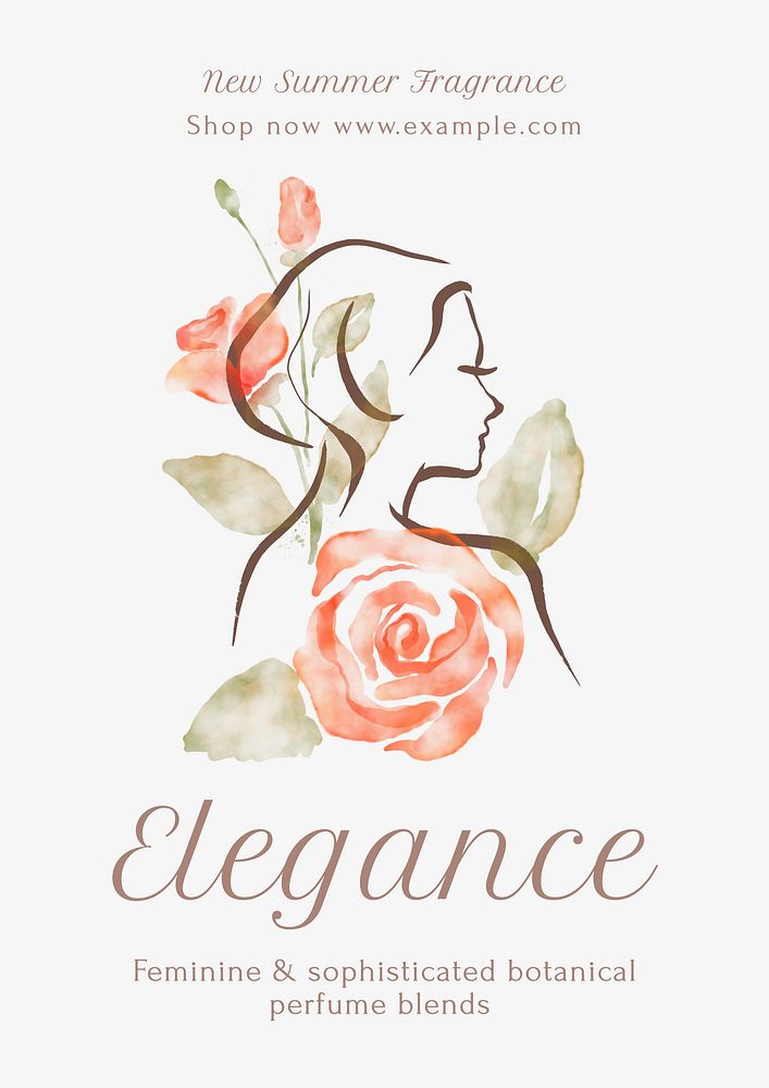 Summer fragrance poster template and design