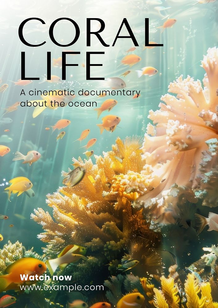 Coral life poster template