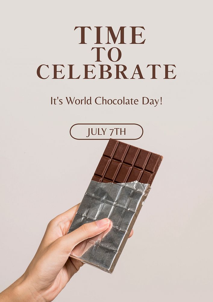 Celebrating chocolate day poster template