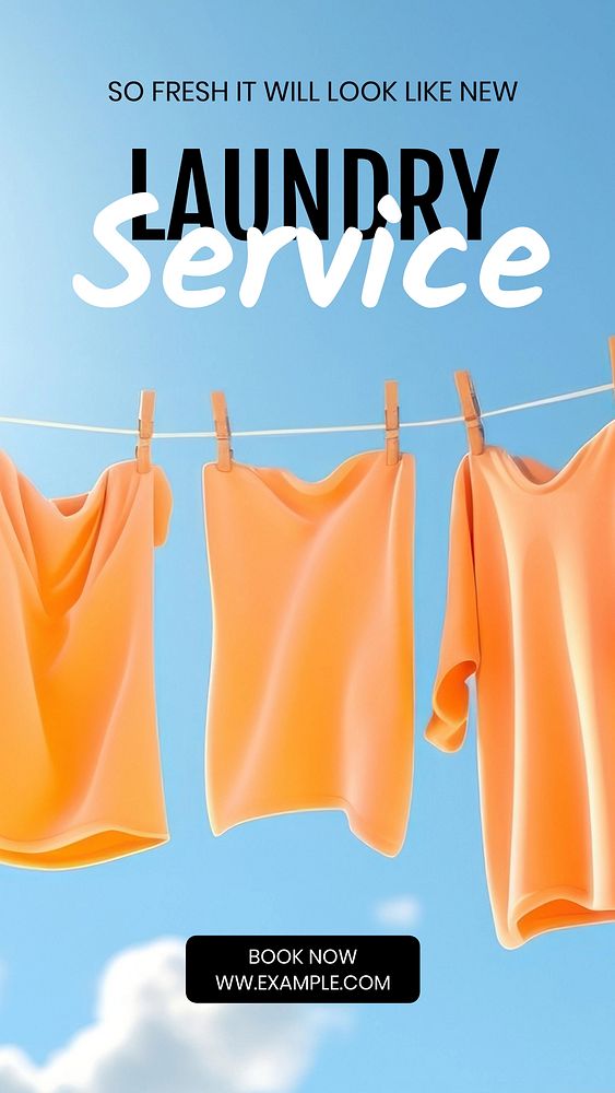 Laundry service Instagram story template, editable social media design
