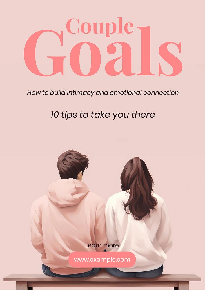 Couple goals poster template, editable text and design