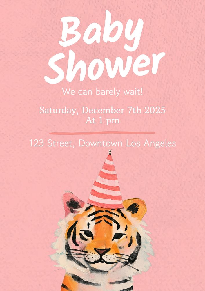 Baby shower poster template, editable text and design