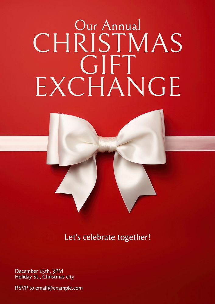 Christmas gift exchange invitation template
