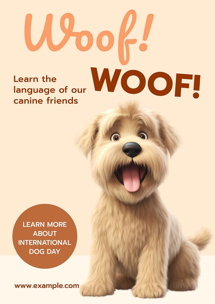 International dog day poster template