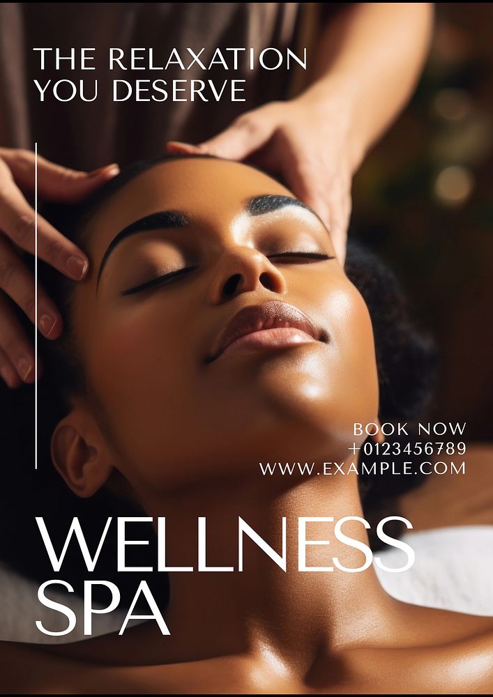 Wellness spa poster template, editable text and design