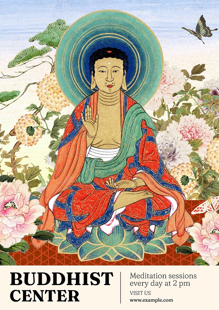 Buddhist center poster template