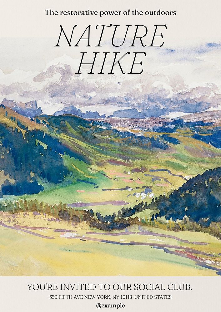 Nature hike   poster template
