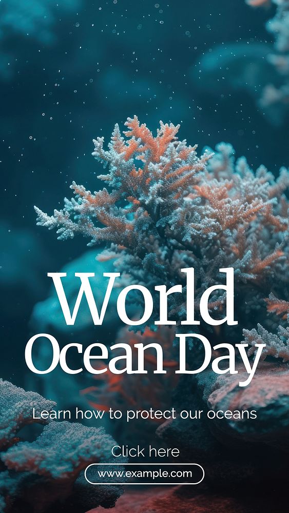 World ocean day Facebook story template