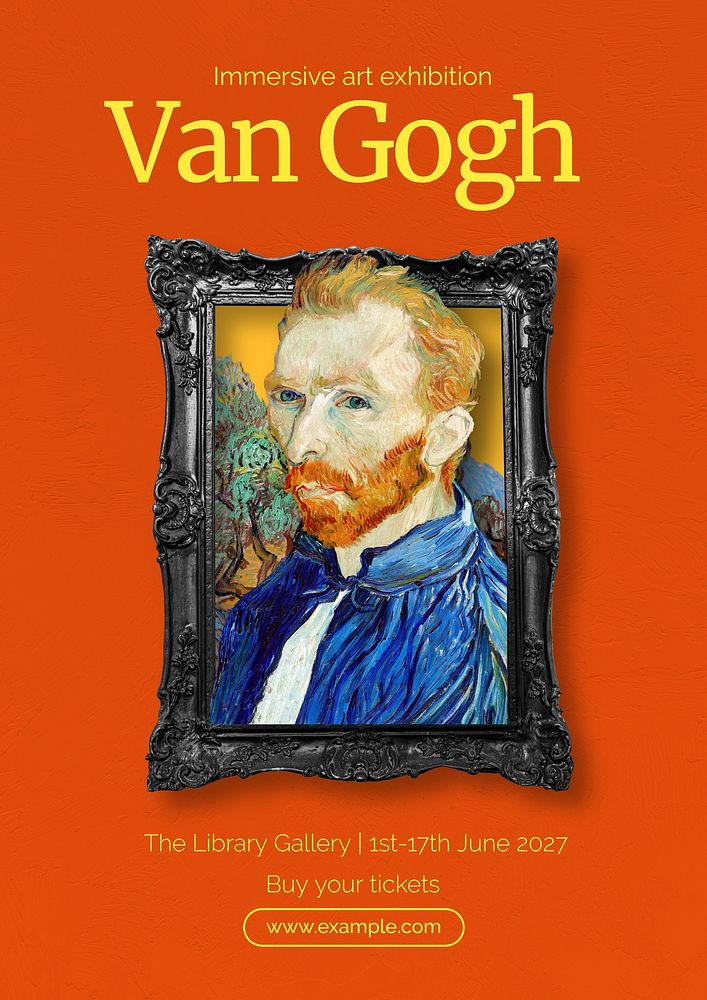Van Gogh exhibition   poster template