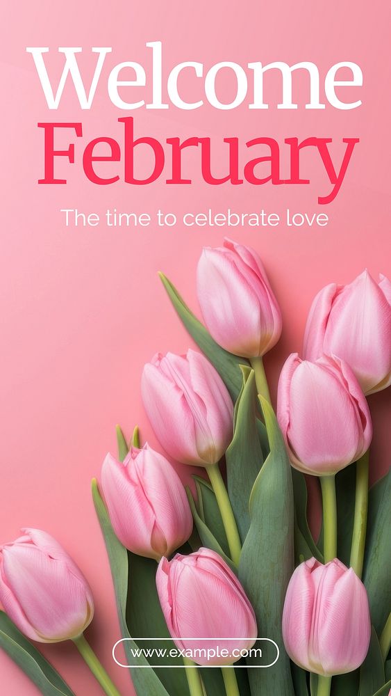 Welcome February Facebook story template