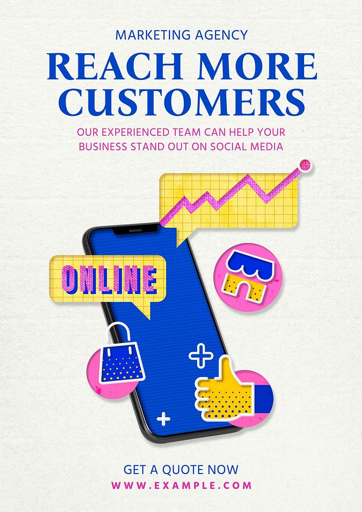 Reach more customers poster template