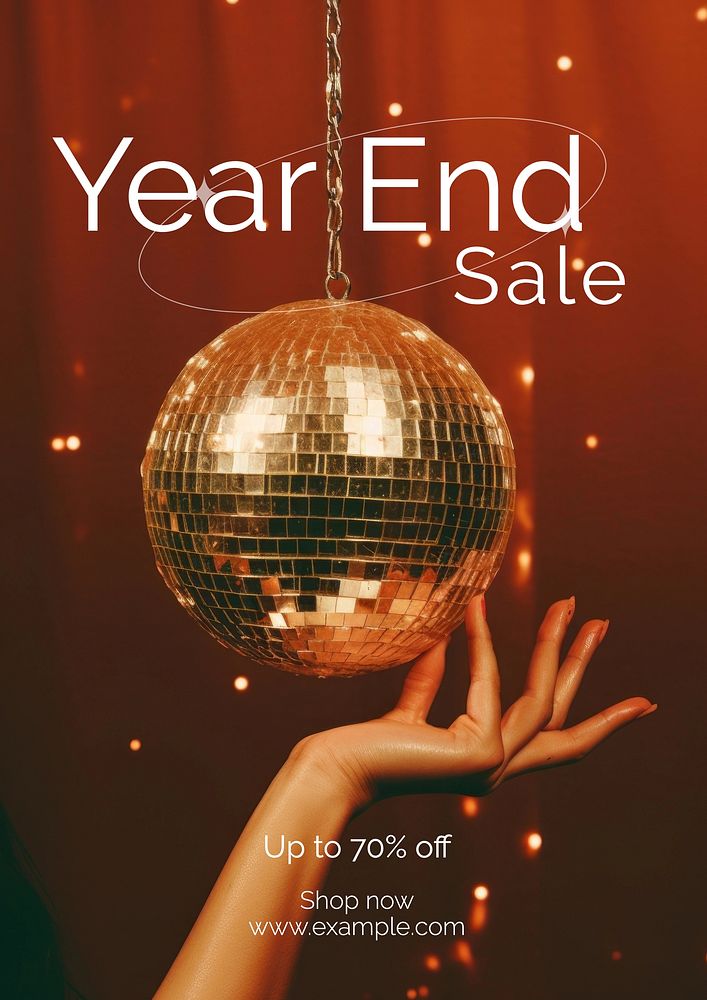 Year end sale   poster template