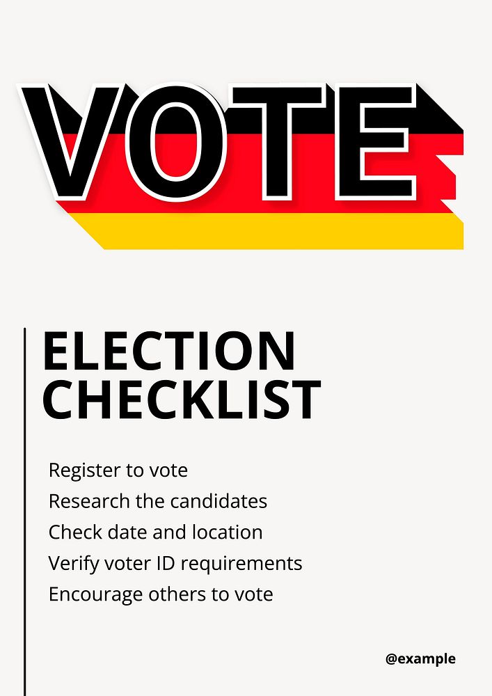 Election checklist poster template