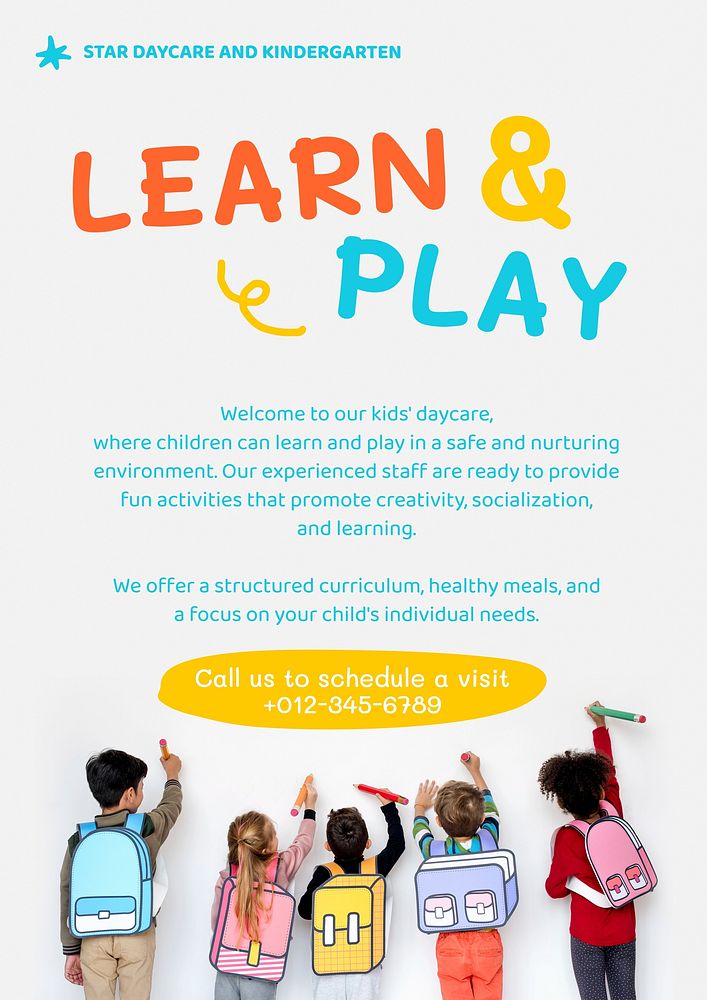 Learn & play   poster template